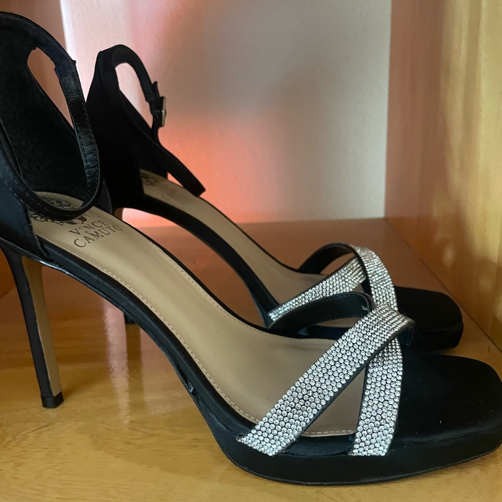 Vince Camuto Black and Silver Women's Heels